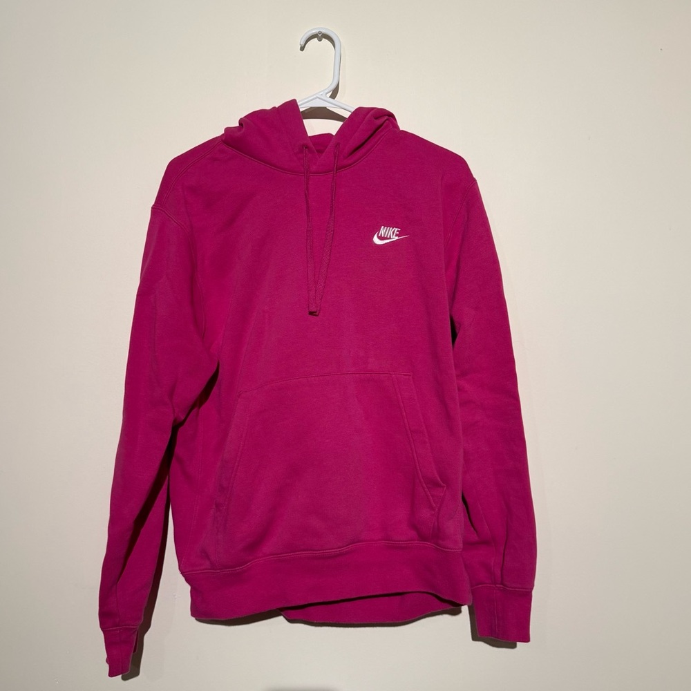 Nike Hot Pink Hooded Sweatshirt with Black Swoosh
